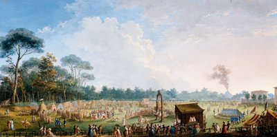 フェルディナンド 3 世を称えるカッシーネでの祝典、グレート オークの牧草地でのゲーム 作： Giuseppe Maria Terreni
