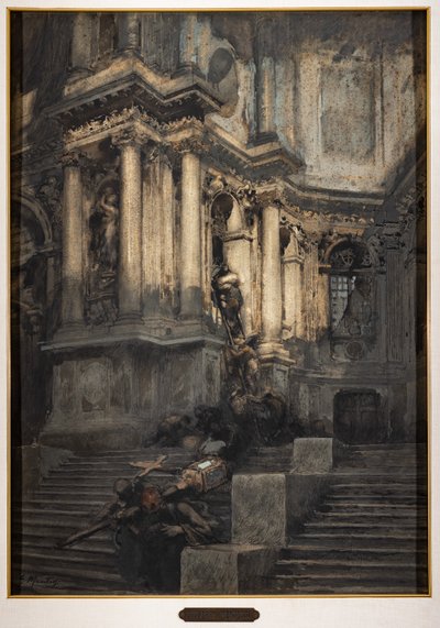 大聖堂にて（水彩画） 作： Giuseppe Mentessi
