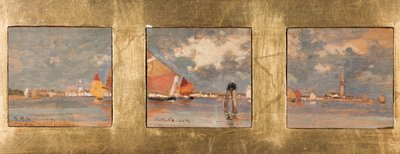 Triptyque with Lagoon (合板に油彩) 作： Giuseppe Miti Zanetti