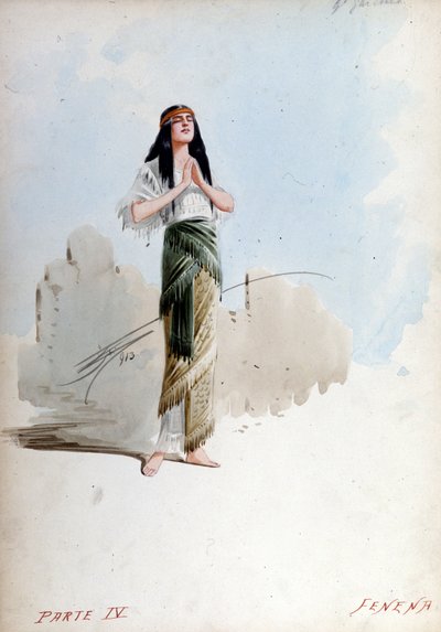 ジュゼッペ ヴェルディ (1813 - 1901) のオペラのジュゼッペ パランティ (1881 - 1946) によるフェネーナの衣装、ナブッコは最初にスカラ座のネブカドネザル博物館と呼ばれた 作： Giuseppe Palanti