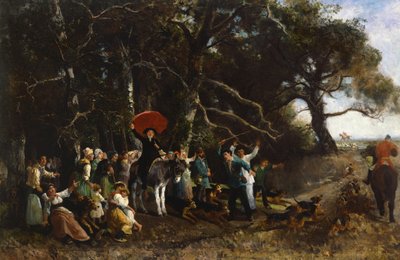 中断された説教、ジュゼッペ・パリッツィ（1812-1888）作、キャンバスに油彩 作： Giuseppe Palizzi
