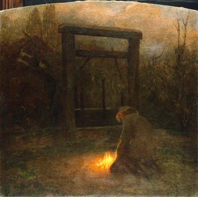 ジュゼッペ・ペリッツァ・ダ・ボルペド（1868-1907）の「生命の愛」（右パネル 作： Giuseppe Pellizza da Volpedo