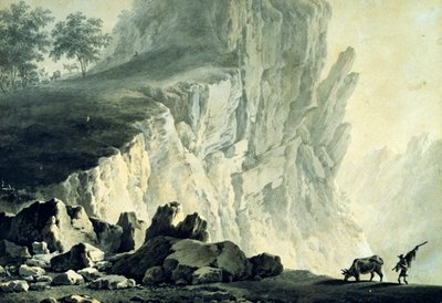 山の風景」ジュゼッペ・ピエトロ・バジェッティ（1764-1831）作、24x32cm 作： Giuseppe Pietro Bagetti