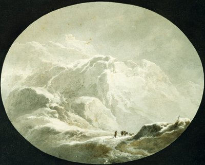 雪に覆われたアルプスの峠道、Giuseppe Pietro Bagetti（1764-1831）作 作： Giuseppe Pietro Bagetti