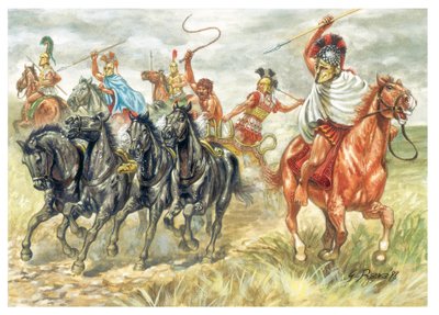 古代ギリシャギリシャの騎兵隊と戦車 - 古代ギリシャ：ギリシャの騎兵隊とイワナ - Illustration by Giuseppe Rava 作： Giuseppe Rava