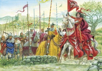 サルデーニャで軍を率いるエレオノーレ・ダルボリー（1340年-1404年 作： Giuseppe Rava