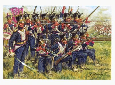 第一次帝国、ドイツのキャンペーン：1813年10月、ライプツィヒの戦いにおけるポーランドの列歩兵 - 第一帝国、ドイツのキャンペーン：1813年10月、ライプツィヒの戦い（諸国民の戦い）におけるポーランドの列歩兵 - イラスト：Giuseppe Rava 作： Giuseppe Rava