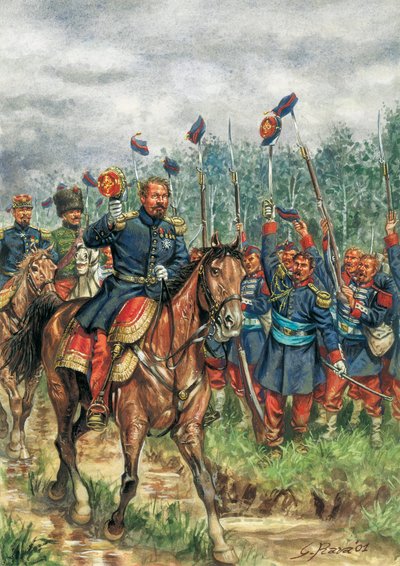 ナポレオン3世（1808-1873）軍に迎えられる馬（デッサン） 作： Giuseppe Rava