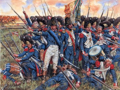 ナポレオン戦争：1815年6月18日、ワーテルローの戦いの大軍が最後の一本に押し込まれる - ナポレオン戦争：1815年6月18日、ワーテルローの戦いの大軍が最後の一本に押し込まれる - Illustration by Giuseppe Rava 作： Giuseppe Rava