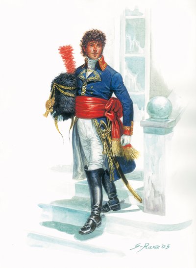 ヨアヒム・ミュラ（1767-1815）の若き日の肖像 - 若きヨアヒム・ミュラの肖像 - ジュゼッペ・ラヴァによるイラストレーション 作： Giuseppe Rava
