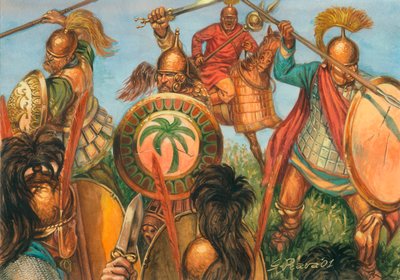 ポエニ戦争：カルタゴ重装歩兵 - ポエニ戦争：古代カルタゴの歩兵 イラスト：Giuseppe Rava 作： Giuseppe Rava