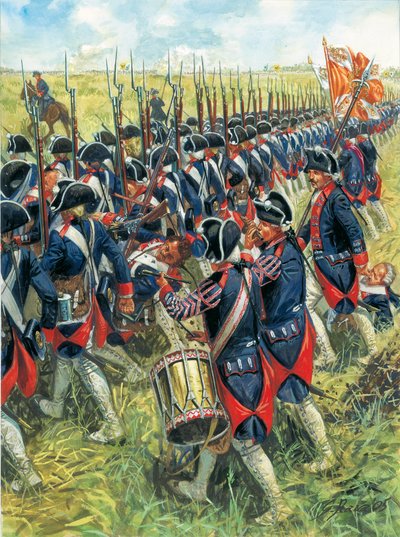 七年戦争：コリンの戦いにおけるプロイセン歩兵部隊 作： Giuseppe Rava