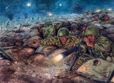 ディエンビエンフーの戦いは、フランス軍とベトミン軍との戦いとなった。 作： Giuseppe Rava