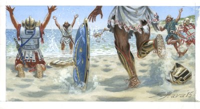 クセノフォンの1万人のギリシア人が黒海に到達 作： Giuseppe Rava