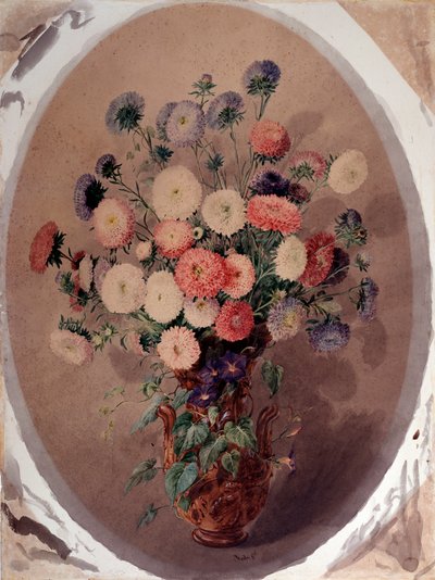ヒナギクの房 水彩画 ジュゼッペ・ローダ作 (19世紀) 1863年 薄暗い 70x51 cm Genes, Galleria d