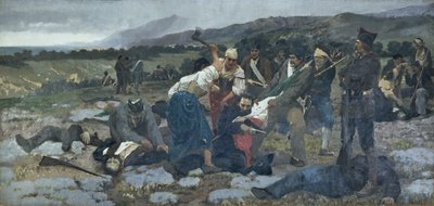 カルロピサカーネの死 作： Giuseppe Sciuti