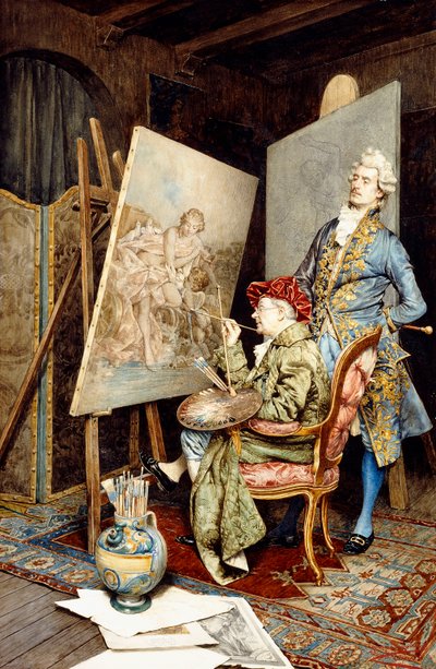 画家のアトリエ 作： Giuseppe Signorini