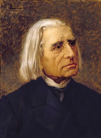 フランツ・リストの肖像 (1811-86) (キャンバスに油彩) 作： Giuseppe Tivoli