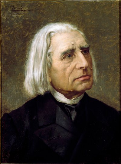 ハンガリーの作曲家、ピアニスト、フランツ・リスト（1811-1886）の肖像 ジュゼッペ・ティヴォリ（1854-1925）作 ボローニャ、音楽文献博物館 作： Giuseppe Tivoli