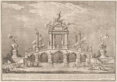 エルコラーノ市の遺物で飾られた凱旋橋、1755 年。 作： Giuseppe Vasi