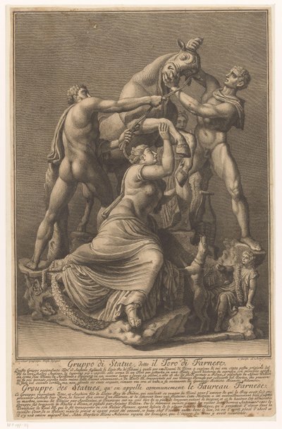 Dirce wordt aan een stier gebonden ファルネーゼ・シュティア ファルネーゼの雄牛として知られる彫像のグループ / Grouppe des Statues, qu