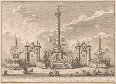 1752年の中国のプリマ・マッキーナ：ヴィラ・カール・アマリアをほのめかすデリツィオーザ...、1752年。 作： Giuseppe Vasi