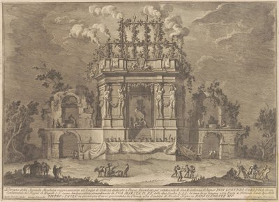 1771 年の中国の Seconda Macchina: バッカスに捧げられた喜びの宮殿、1771 年。 作： Giuseppe Vasi