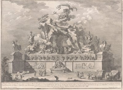 1767 年の中国の Seconda Macchina: エトナ山とバルカンの鍛冶場 作： Giuseppe Vasi, after Giuseppe Palazzi, after Paolo Posi