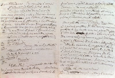 ジュゼッペ・ヴェルディが「アイーダ」のリブレットを書いたアントニオ・ギスランゾーニに宛てた手書きの手紙 作： Giuseppe Verdi
