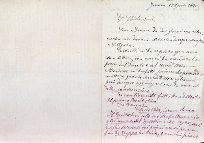 ジュゼッペ・ヴェルディが「アイーダ」のリブレットを書いたアントニオ・ギスランゾーニに宛てた手書きの手紙 作： Giuseppe Verdi