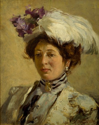 ジュゼッペ・アルベルティ・ヴィッツォット（1862-1931）によるアイダ・アントニオ・ゼノ伯爵夫人の肖像 作： Giuseppe Vizzotto Alberti