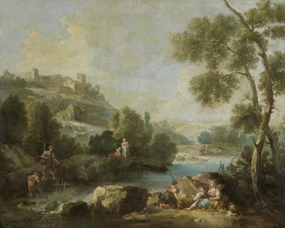 人物のいる風景 作： Giuseppe Zaïs (attributed to)