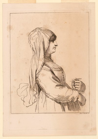 ロザリオを持つ女性 作： Giuseppe Zocchi