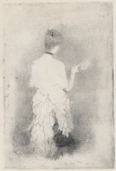 後ろから見たエレガントな若い女性 作： Giuseppe de Nittis