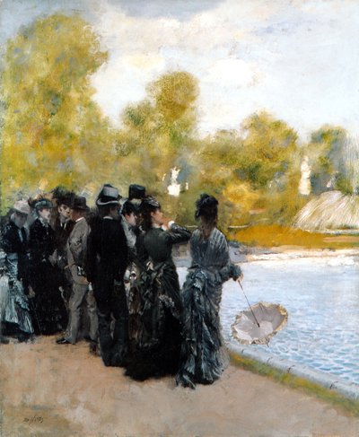 リュクサンブール公園のプール 作： Giuseppe de Nittis