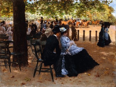 競馬場で、1874 作： Giuseppe or Joseph de Nittis