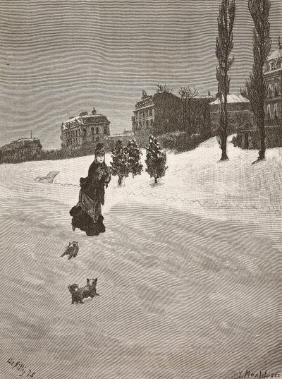 寒い！」「雪の中を歩く女性」「ジュゼッペ・デ・ニッティスの絵からの版画」「モンテフスコの絵」「L