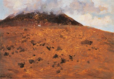 ヴェスヴィオ火山の斜面で 作： Giuseppe or Joseph de Nittis