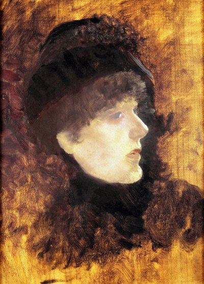 サラ・ベルナールの肖像。ジュゼッペ・デ・ニッティス（1846-1884）の絵画 作： Giuseppe or Joseph de Nittis