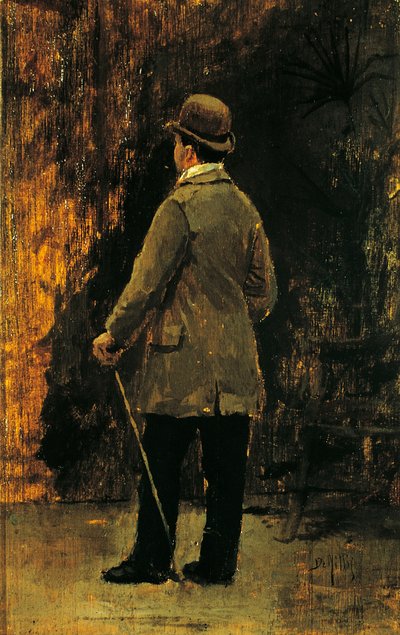 画家エドアルド・ダルボーノの肖像（油彩・キャンバス 作： Giuseppe or Joseph de Nittis