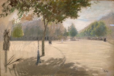晴れの広場（油彩・キャンバス 作： Giuseppe or Joseph de Nittis