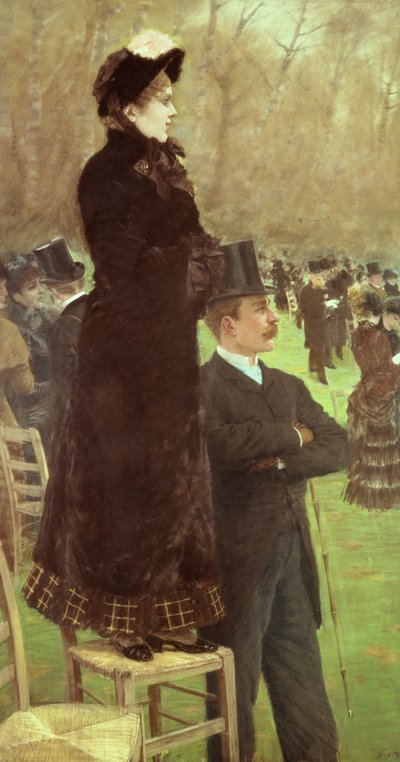 パリ、オートゥイユのレース」（油彩・キャンバス 作： Giuseppe or Joseph de Nittis