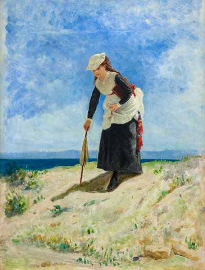 浜辺の女、1875年頃（キャンバスに油彩） 作： Giuseppe or Joseph de Nittis