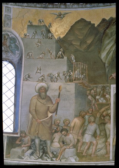 バベルの塔の建設、1360-70 作： Giusto di Giovanni de Menabuoi