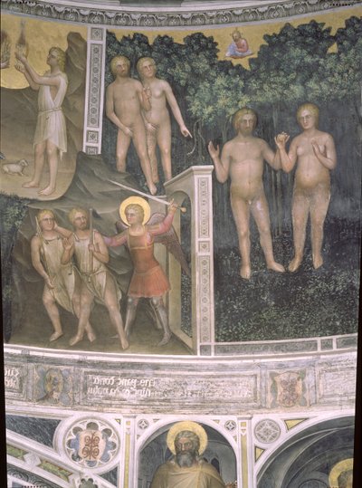 原罪と楽園からの追放、1360-70 作： Giusto di Giovanni de Menabuoi