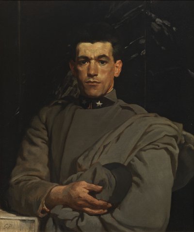 イタリアの兵士No.2、1918年頃（キャンバスに油彩） 作： Glyn Warren Philpot