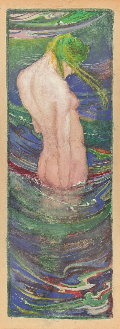 マーメイド、c。 1902-03（水彩とガッシュ） 作： Glyn Warren Philpot