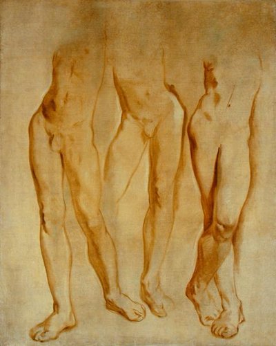 男性ヌードの3つの習作」（油彩・キャンバス） 作： Glyn Warren Philpot