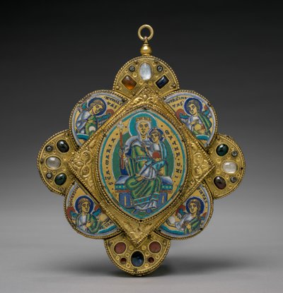 聖母子のペンダント、c. 1160-1170。 作： Godefroid de Huy