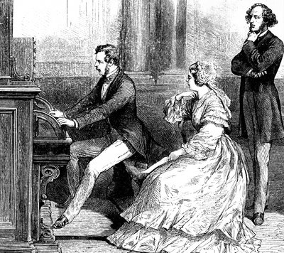 Kuningatar Victoria katsomassa prinssi Albertia soittamassa urkuja Felix Mendelssohnille 作： Godefroy Durand